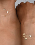 Armband Gelbgold Mini-Krone Maman Herz Charm Les Petits verstellbar