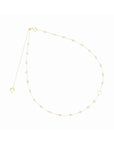 Aurum Halskette aus 18 Karat Roségold mit 3,5 mm Süßwasserperlen, verstellbar von 31 bis 40 cm, mit Schiebemechanismus und rundem Verschluss.