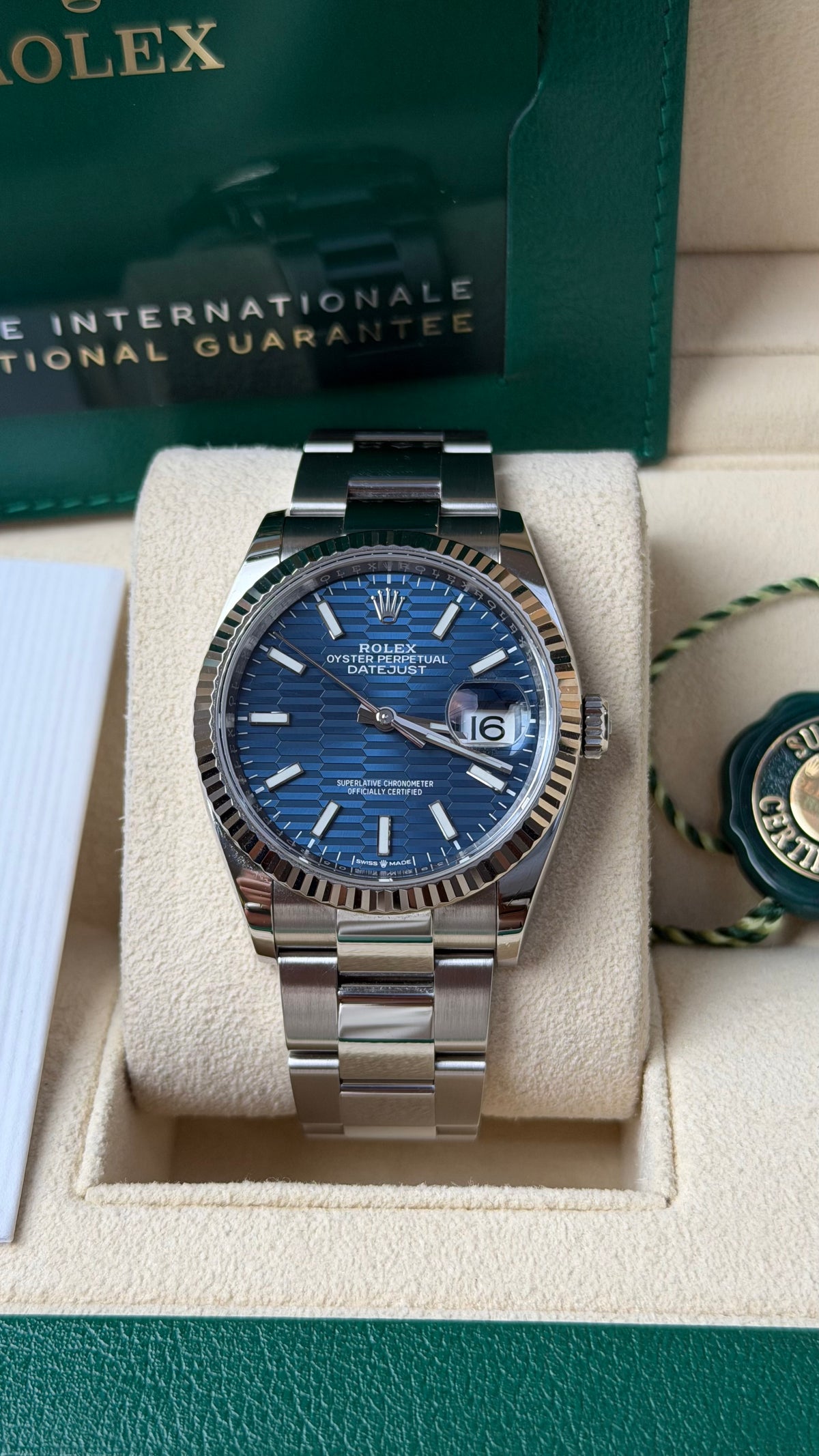 Rolex Datejust Blue Motif Oyster 36mm 2022
