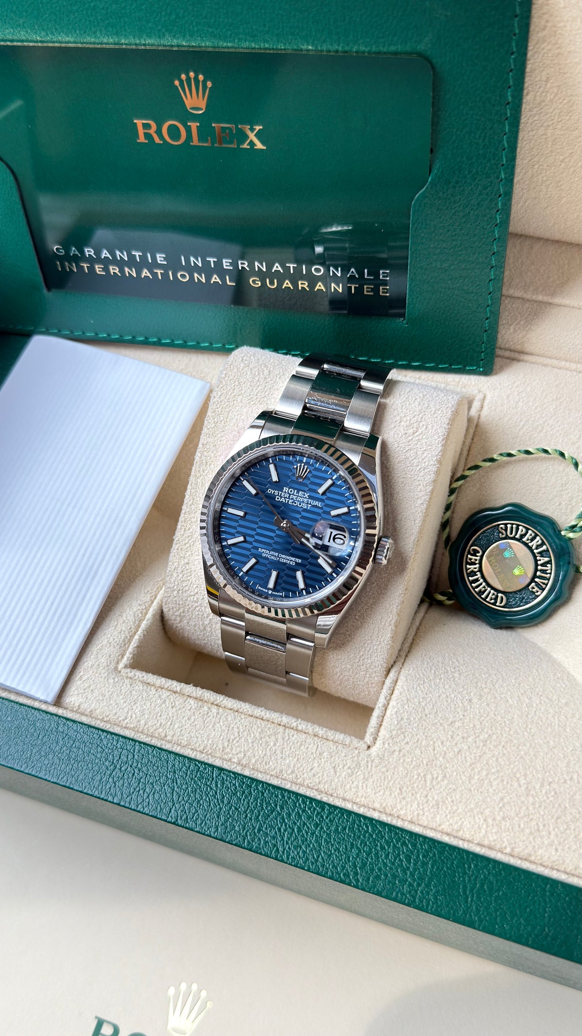 Rolex Datejust Blue Motif Oyster 36mm 2022