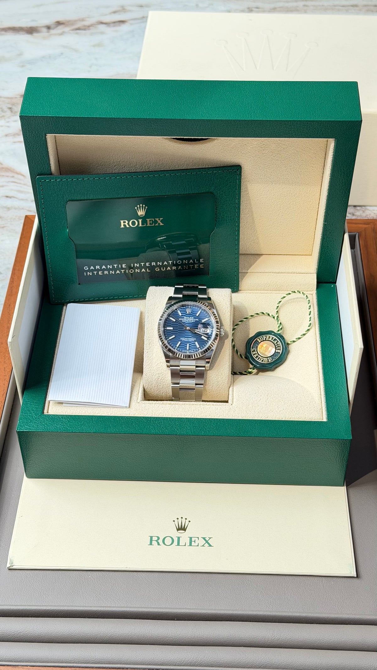 Rolex Datejust Blue Motif Oyster 36mm 2022