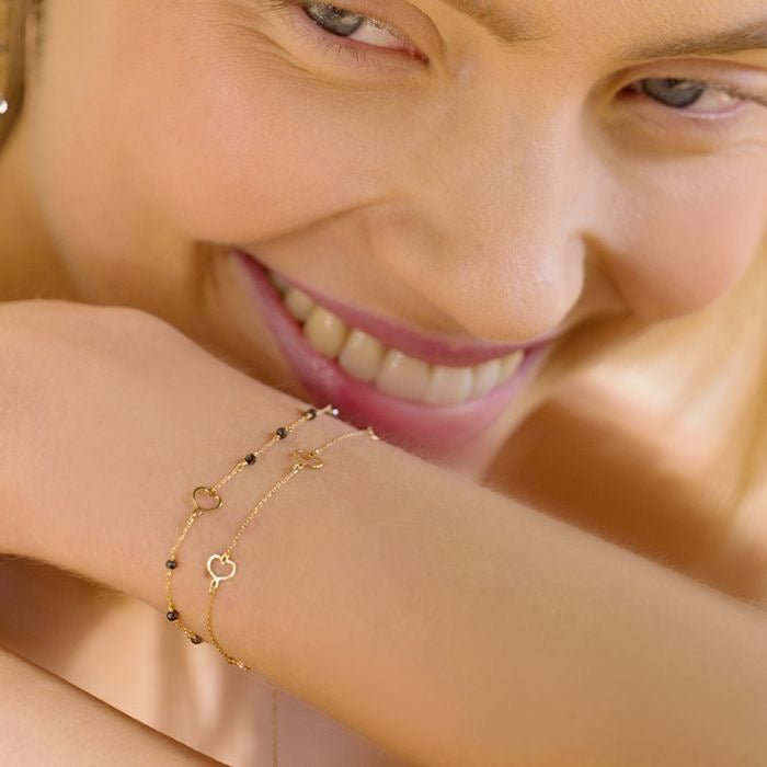 MAMAN ARMBAND Herzen 18 Karat Gelbgold - MANG - LUXURY - Maman et Sophie