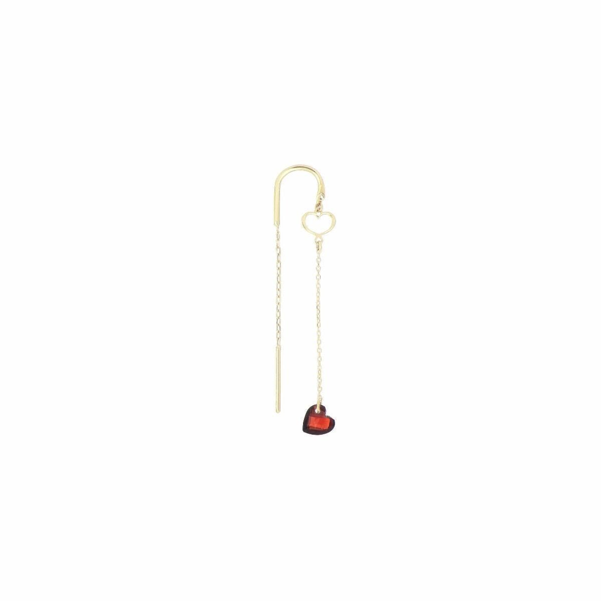 OHRRING ROTES HERZ 18 KARAT GELBGOLD - MANG - LUXURY - Maman et Sophie